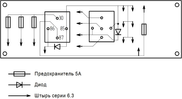 Схема электрических соединений на плате